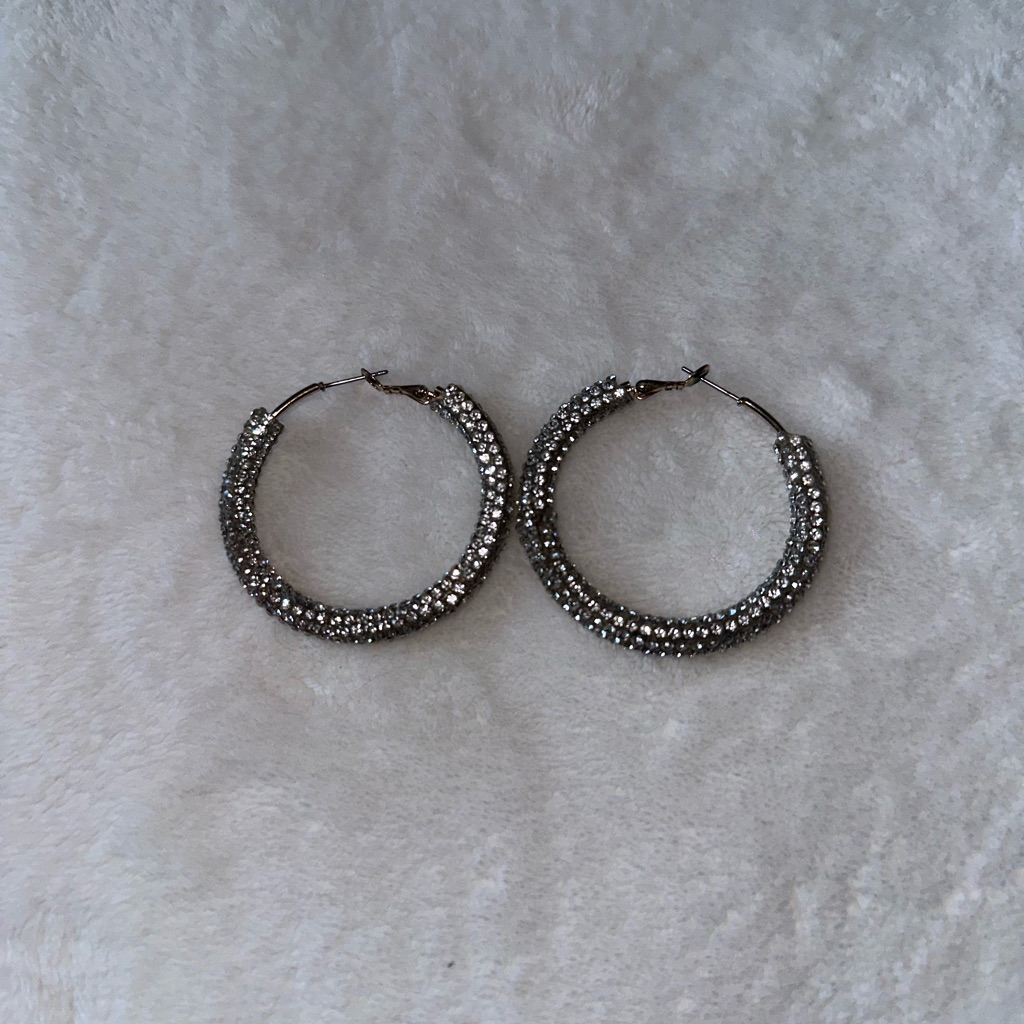 Express Silver Hoop Earrings 25$